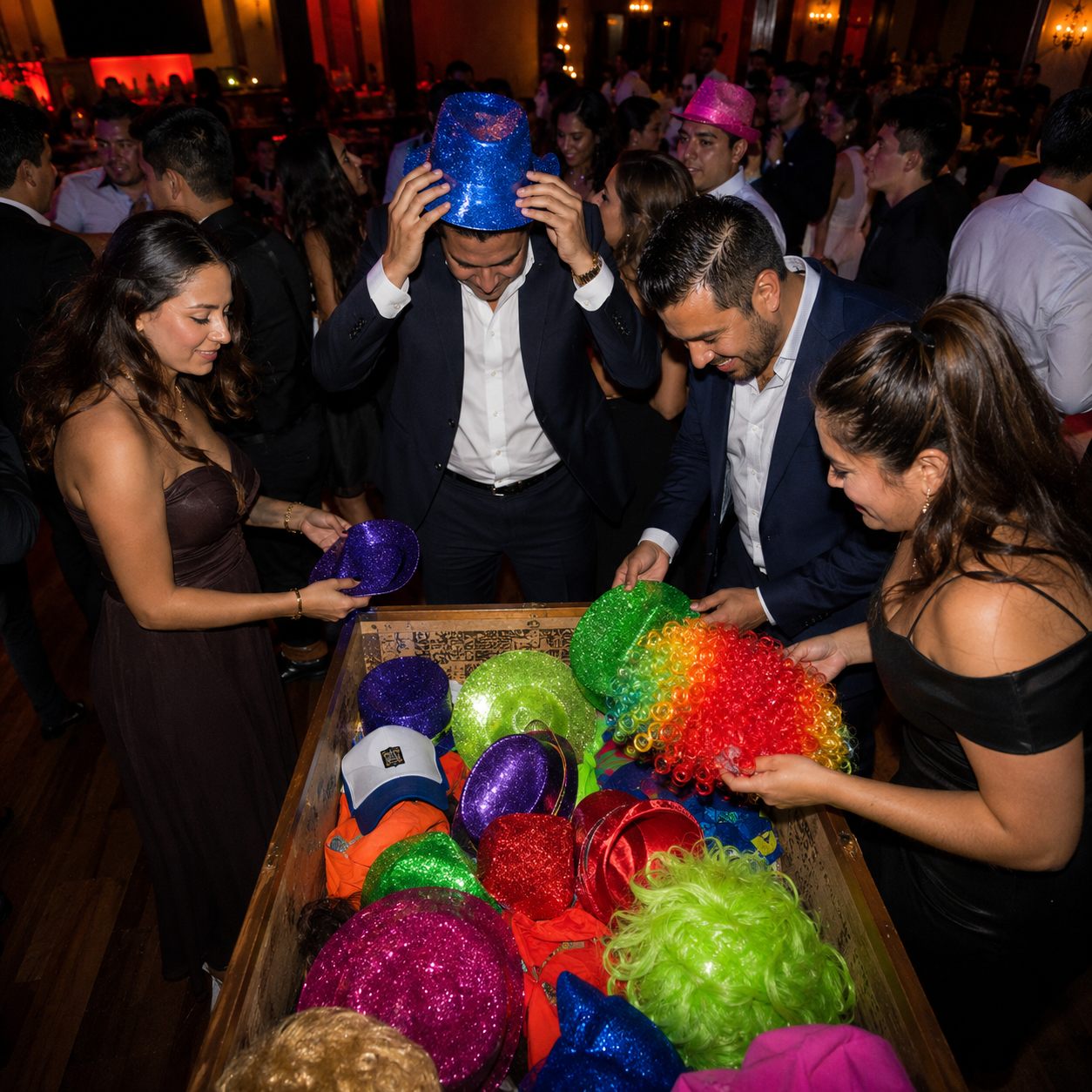 Celebración de boda con accesorios de fiesta, foto 3
