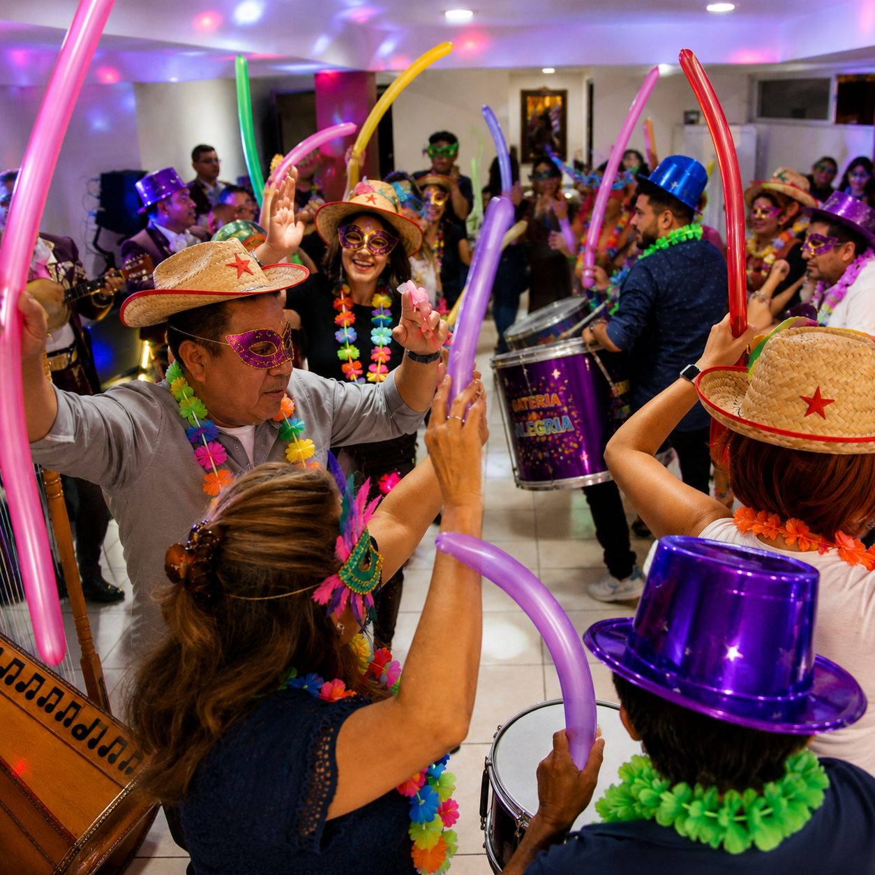 Celebración de boda con accesorios de fiesta, foto 8